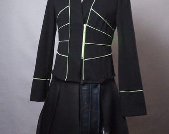 Up-cycled Cyberpunk Jacket: OOAK Avant Garde Jacket Dress with leather