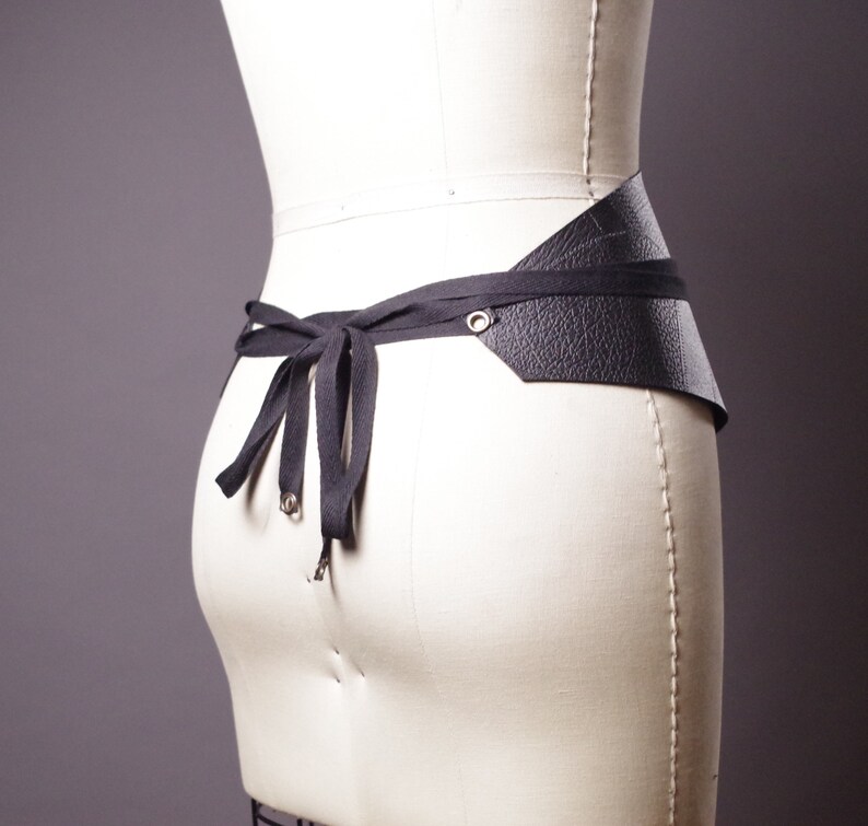 Vegan Leather Obi Belt Black Leather Obi Belt Women's Etsy