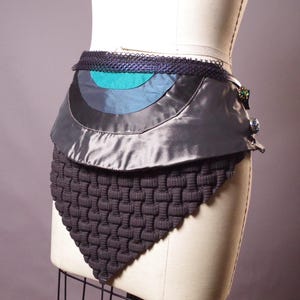 Up-cycled Patchwork Skirt Belt: OOAK Unique Leather Belt