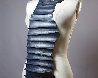 Extra Long Leather Choker: Goth Statement Necklace, Leather Tie