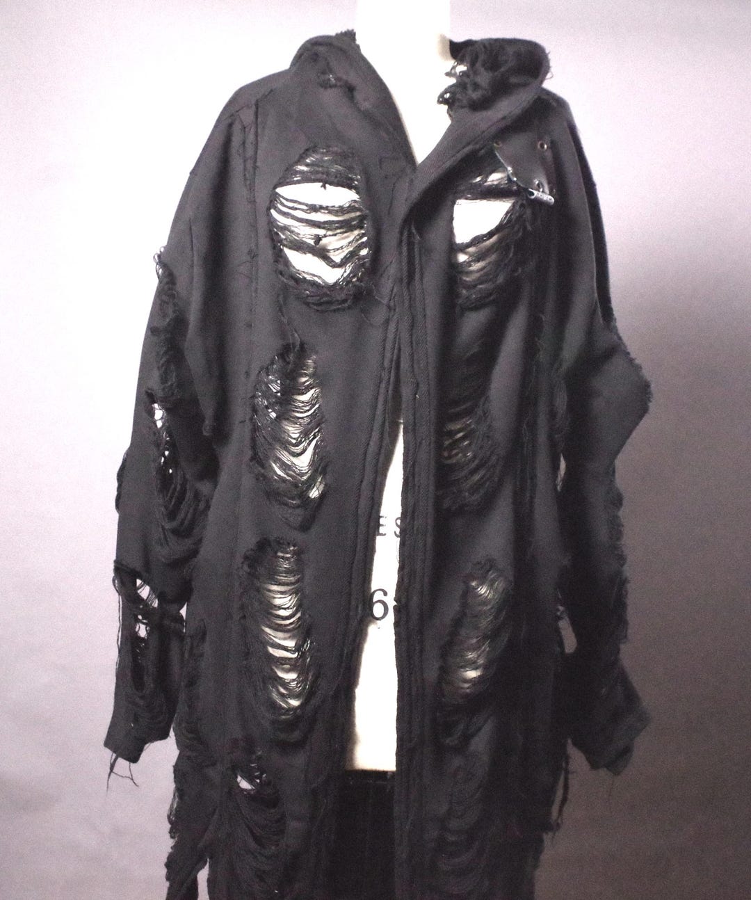Ripped Black Jacket, Distressed Goth Jacket, Edgy Wear, Goth Clothes ...