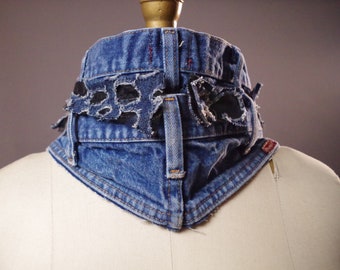 Up-cycled Jeans Schal Punk unisex jean halswärmer Up-cycled Jeans