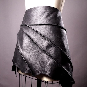 Genuine leather wide wrap belt, Black women's skirt belt, Gothic corset belt, Handmade cosplay waist cincher