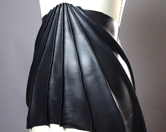 Twisted Leather Wide Wrap Belt: Gothic Corset Waist Cincher