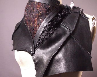 Mohair and Leather Scarf: Avant garde Fashion Accessory