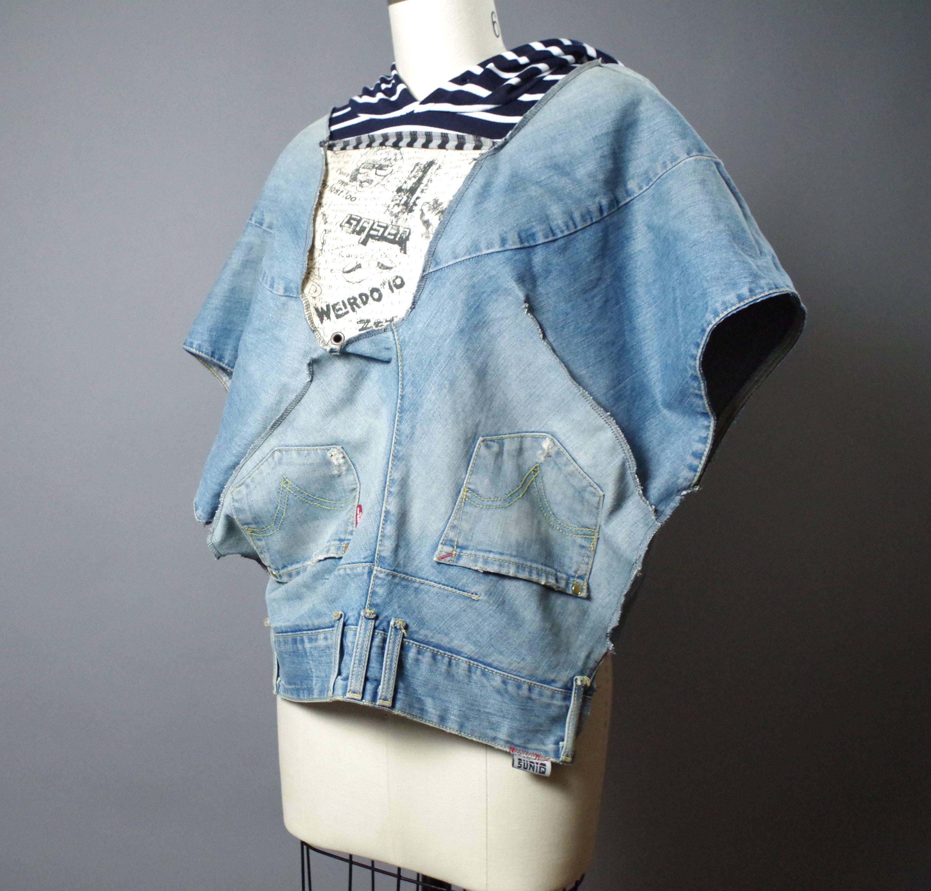 denim poncho jacket