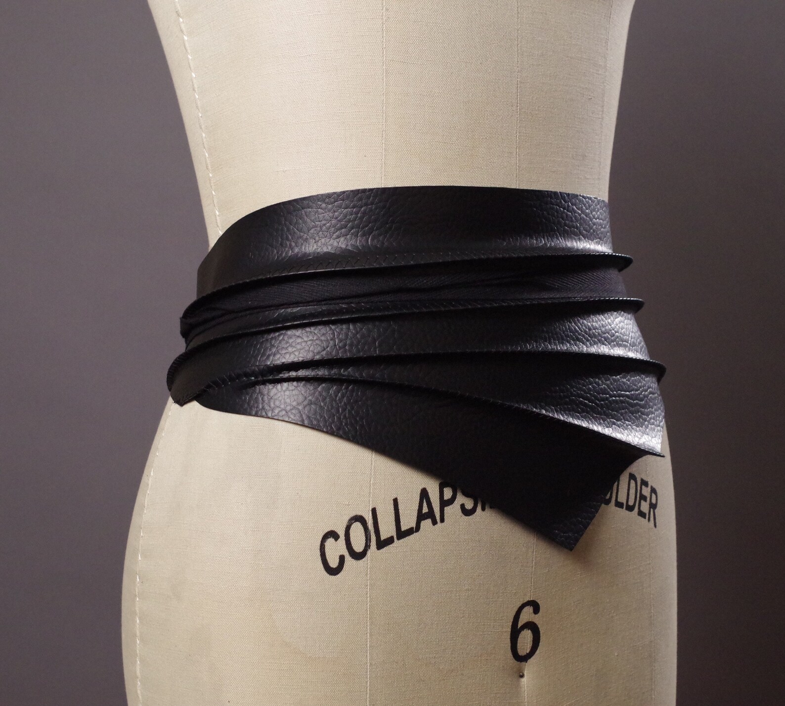 Vegan Leather Obi Belt Black Leather Obi Belt Women's Etsy