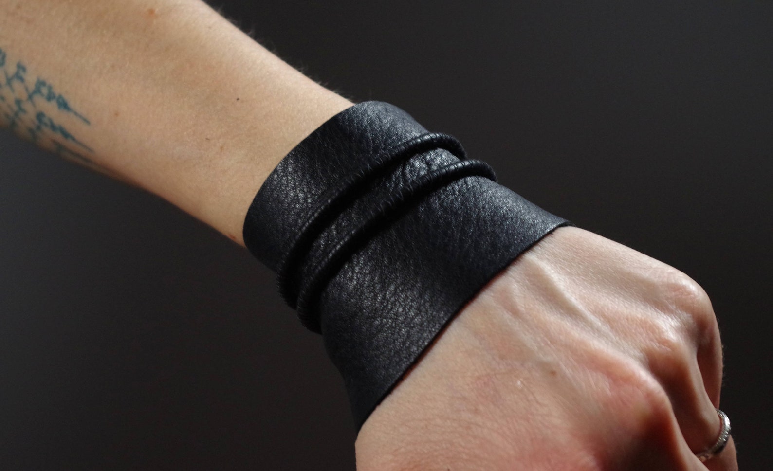 Black Leather Cuff Bracelet Leather Cuff Bracelet Black Etsy