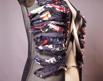 Upcycled Duster Vest: Patchwork Long, Applique Artsy