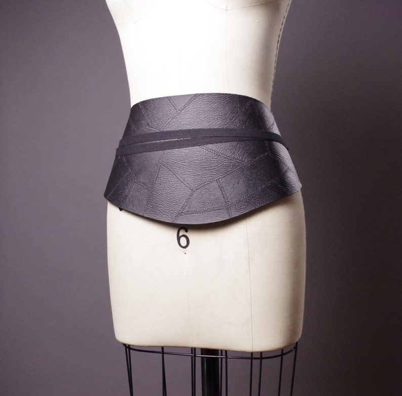 Vegan Leather Obi Belt Black Leather Obi Belt Women's Etsy