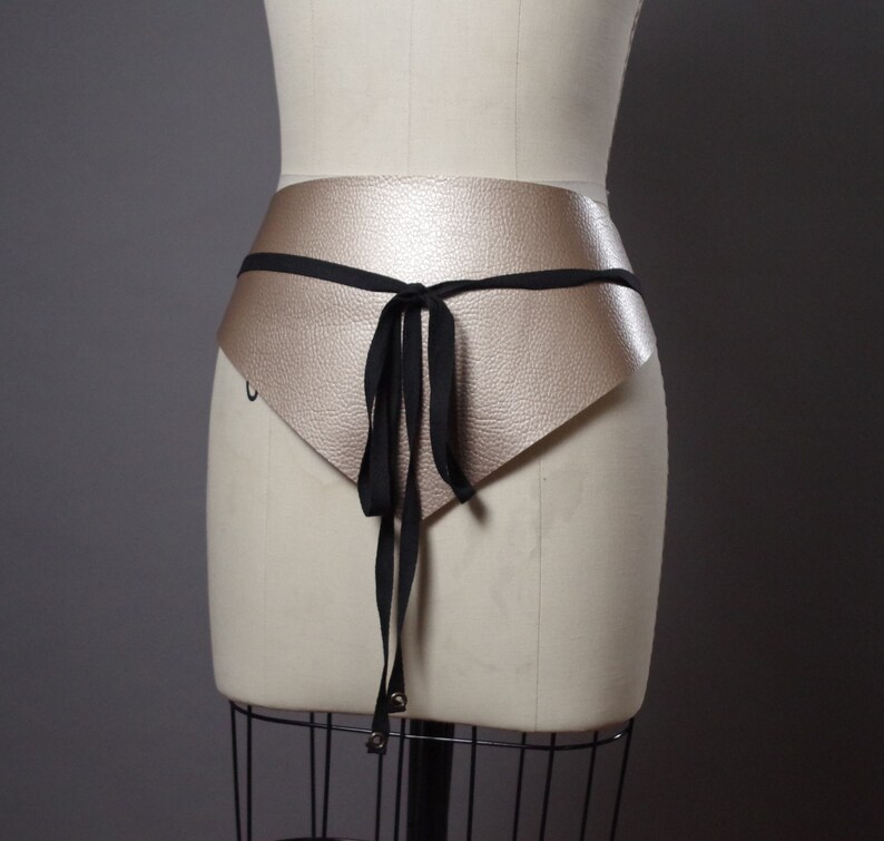 Gold Leather Obi Belt Women/'s Wrap Belt Gold Leather Obi Belt Vegan Leather Obi Belt