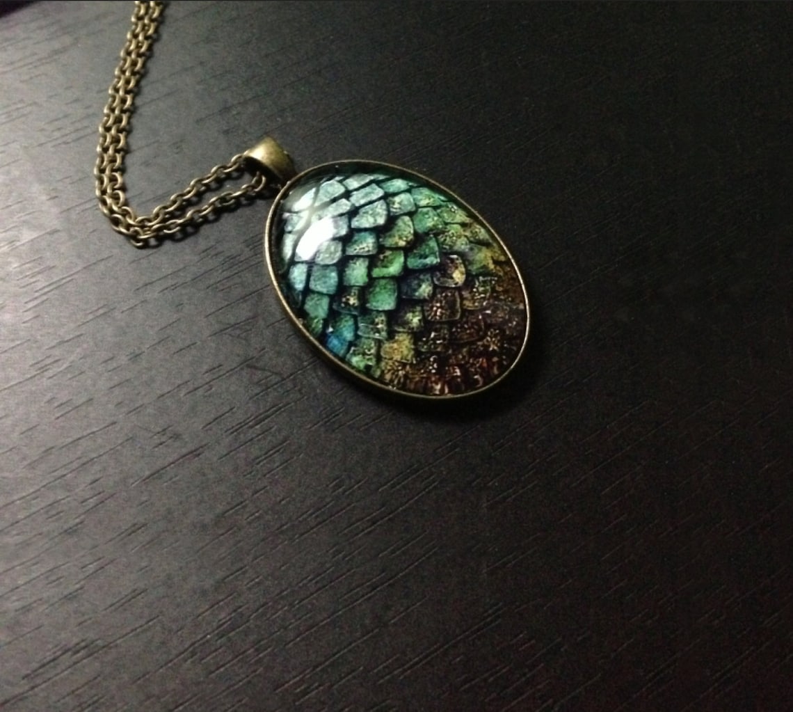 Game of thrones inspired jewelry photo pendant green dragon Etsy