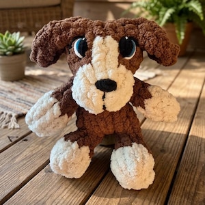 Puppy, Hand Knit Chunky Yarn Stuffed Animal