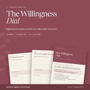ACT-acceptansarbetsblad för undvikande, villighet att ringa ifyllningsbar PDF