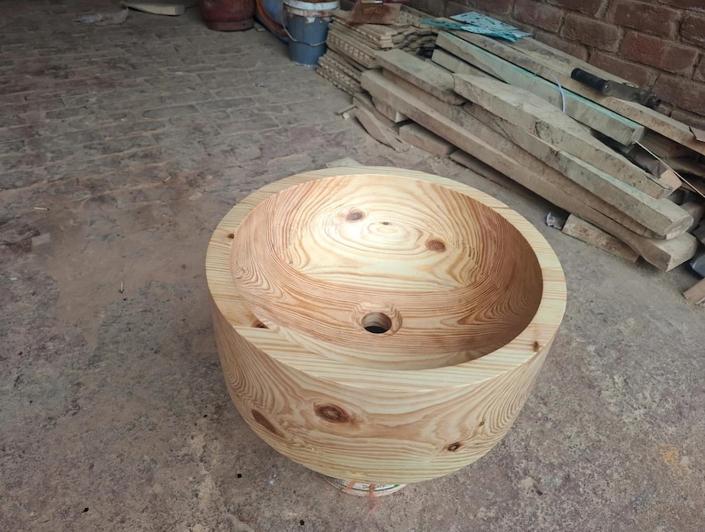 Latest Design Creation,solid Mango Wood Vessel Sink, Countertop ...