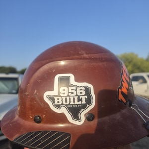 Paquete de pegatinas 956 Built Texas / Calcomanía para casco de seguridad del sur de Texas, vinilo resistente a la intemperie