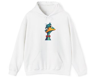 Sudadera con capucha de pato ánade real colorida y abstracta / Ilustración