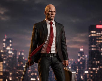 Bald Hitman STL, Secret Agent 3D Print, Assassin Figure, Action Character Resin Printable Model