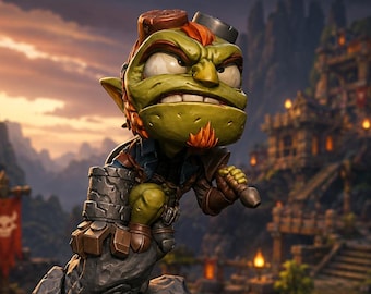 Goblin Warrior STL, Chibi Fantasy Miniature, Resin 3D Print File (Digital Download)