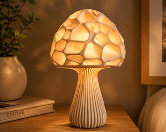 Organic Mushroom Lamp STL, Cozy Night Light for 3D Printing, Modern Home Decor Lamp