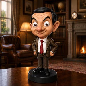 Komedikaraktär STL, Chibi-stil gentlemanfigur, hartstryckmodell