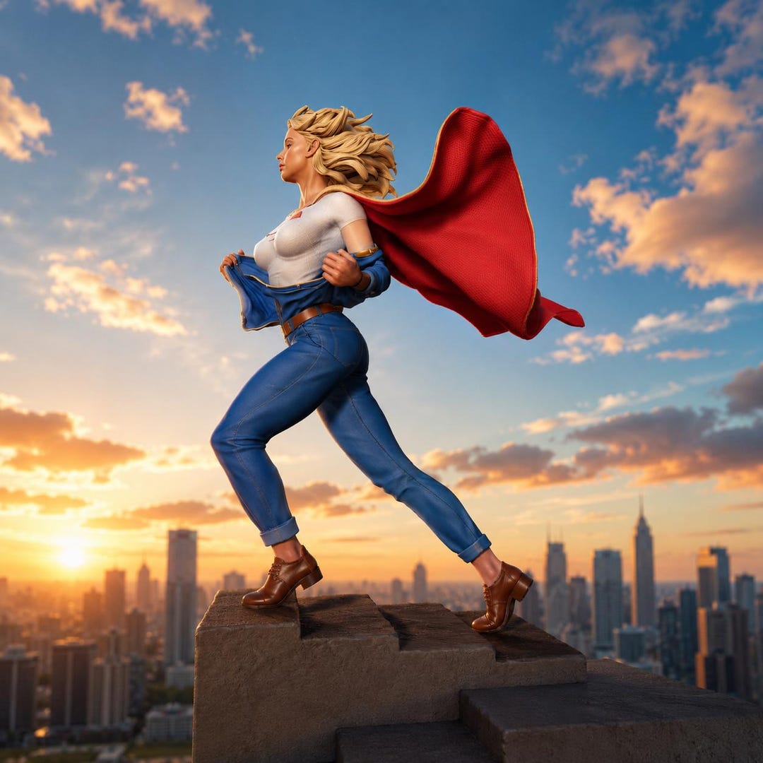 Female Superhero STL Model, Comic Style Cape Figure, Resin Printable ...
