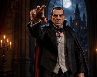 Classic Dracula Vampire Figurine | Gothic Horror Resin 3D Printable STL (Digital Download)