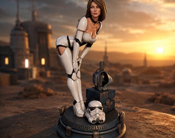 Female Trooper STL Bundle | Sci-Fi Soldier, Helmet, Unmasked (Digital Download)