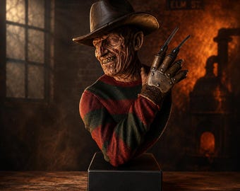 Burned Nightmare Bust STL | Horror Monster Statue | Slasher Villain Bust | Resin Printable Figure | Digital Download