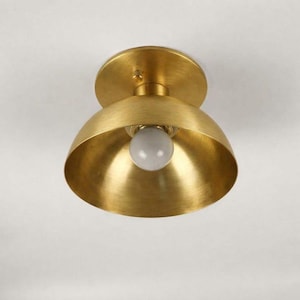 Modern Brass Semi Flush Mount Ceiling Light, Ideal for kitchens, hallways, bedrooms, or entryways