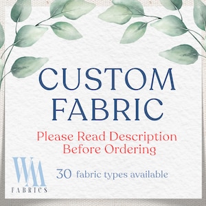 Custom Fabric by the Yard Printed on 30 Fabric Types - Organic Cotton, Linen, Minky, Fleece, Home Decor Upholstery Fabric +++