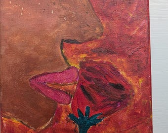 Rotes Acrylbild: 'The Sweet Scent of Roses' (8 "x 6"""