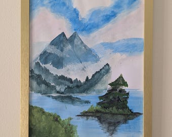 Acuarela de montaña "Optimistic" de 9 x 12 pulgadas