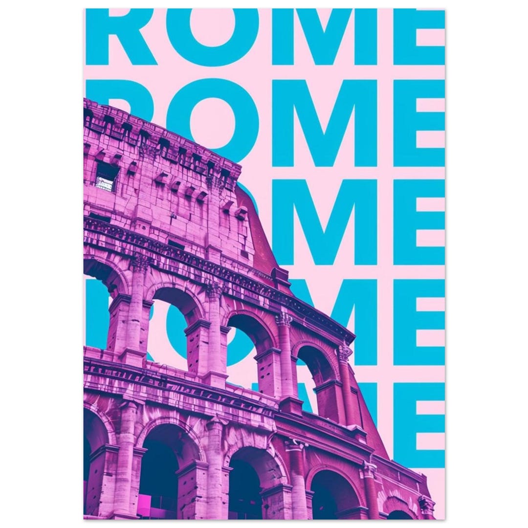 Vintage Rome Colosseum Travel Poster: Retro Italy Wall Art Print (A3 ...