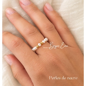 Samira - Thin Gold and Pearl Ring main image 0