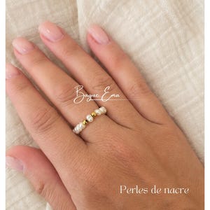 Samira - Thin Gold and Pearl Ring main image 1