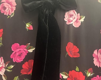 Kate Spade Madison Avenue Chiffon & Velvet Dress Midi