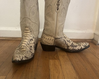 Black Jack Ostrich Boots – Men’s Off-White Leather Western Boots