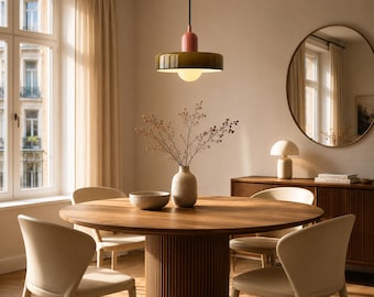 Handmade Glass Pendant Light, Nordic Bauhaus Ceiling Lamp, Modern Minimalist Fixture