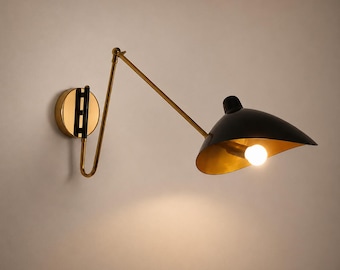 Handmade Nordic Swing Arm Wall Lamp | Matte Metal Adjustable Sconce Light