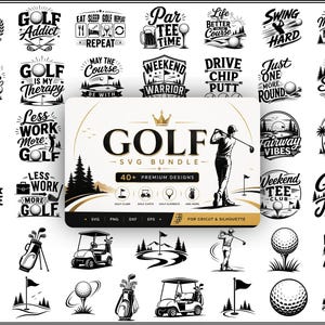 ゴルフSVGバンドル｜40種類以上の面白いゴルファーTシャツデザイン（Cricutファイル）