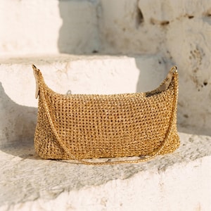 Gold Chain Clutch, Sparkling Evening Purse, Metallic Shoulder Bag, Party Wedding Handbag
