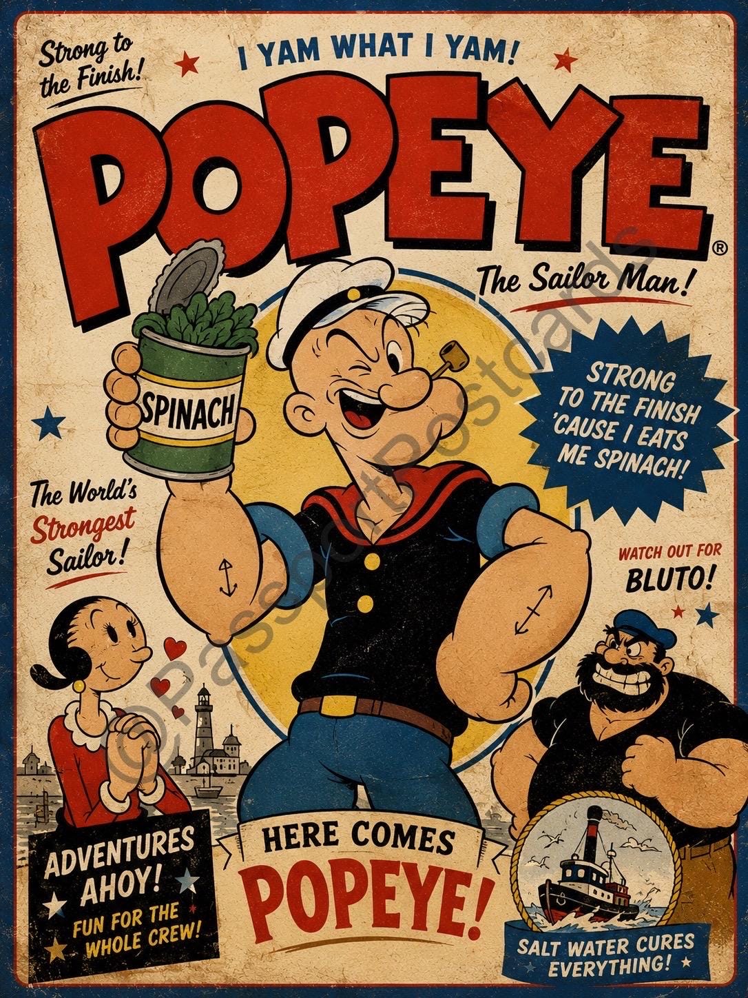 Popeye poster - Etsy 日本