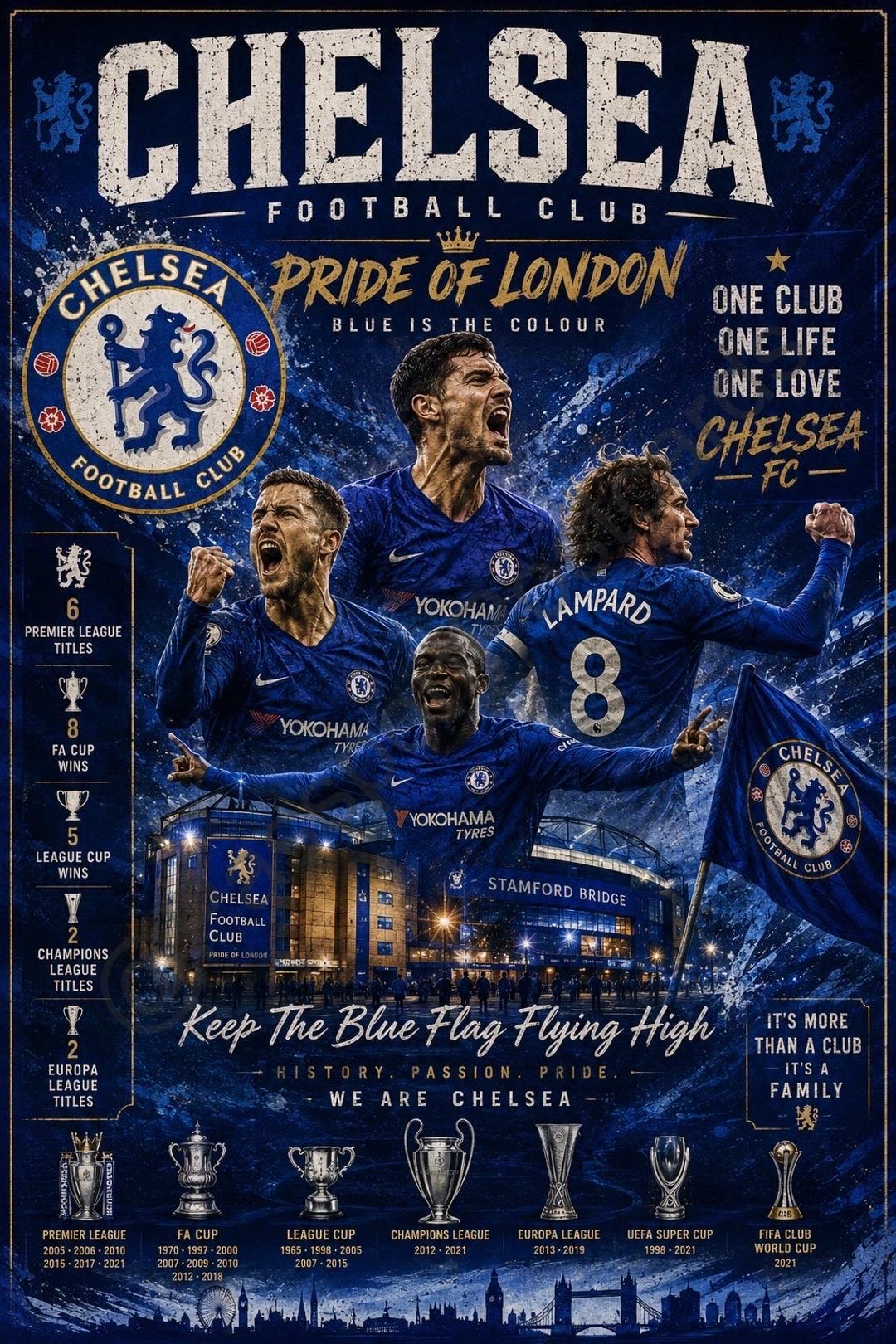 Chelsea FC Poster – Stamford Bridge Wall Art – Vintage Football Print ...