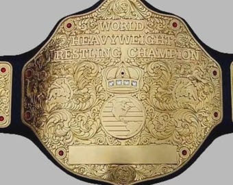 New World New Heavyweight Big Gold Championship Belt Brass Adult Size
