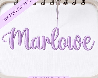 Marlowe Brush Script Embroidery Font, Elegant BX Font, Handwritten Machine Embroidery Alphabet, Modern Name Font, Instant Download Pes Dst