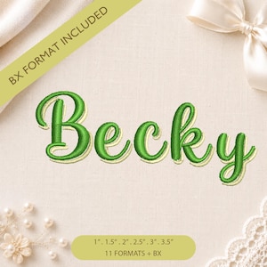 Willow Shadow Script BX Embroidery Font, Cursive BX Alphabet, Monogram Machine Font, Pes Dst Jef Vp3, Instant download