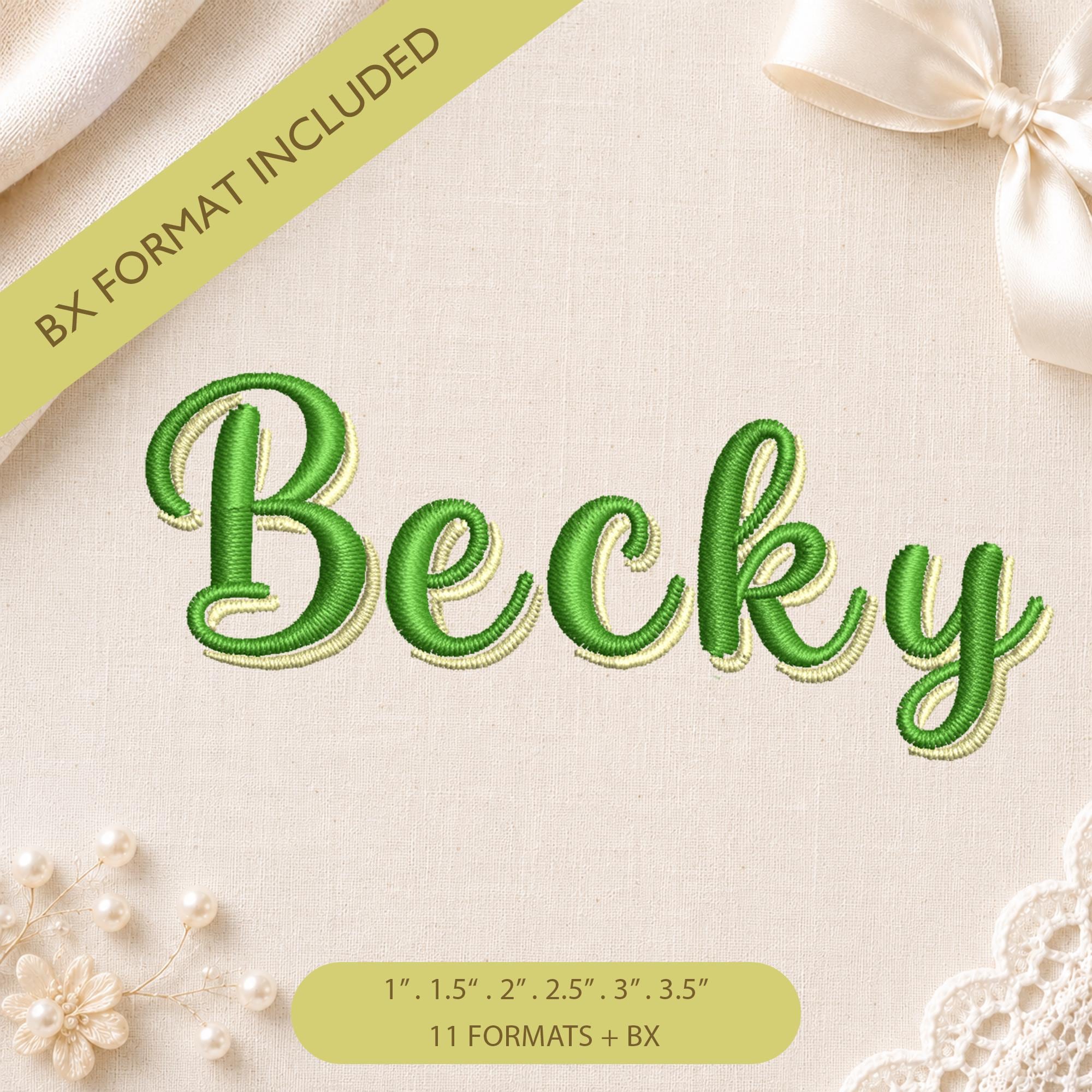 Willow Shadow Script BX Embroidery Font, Cursive BX Alpha… embroidery font sample