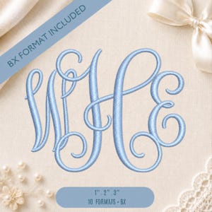 Arabella Interlocking Monogram Embroidery Font, Elegant A-Z Machine Embroidery Alphabet, 6 Sizes, BX, PES + 10 Formats, Instant download