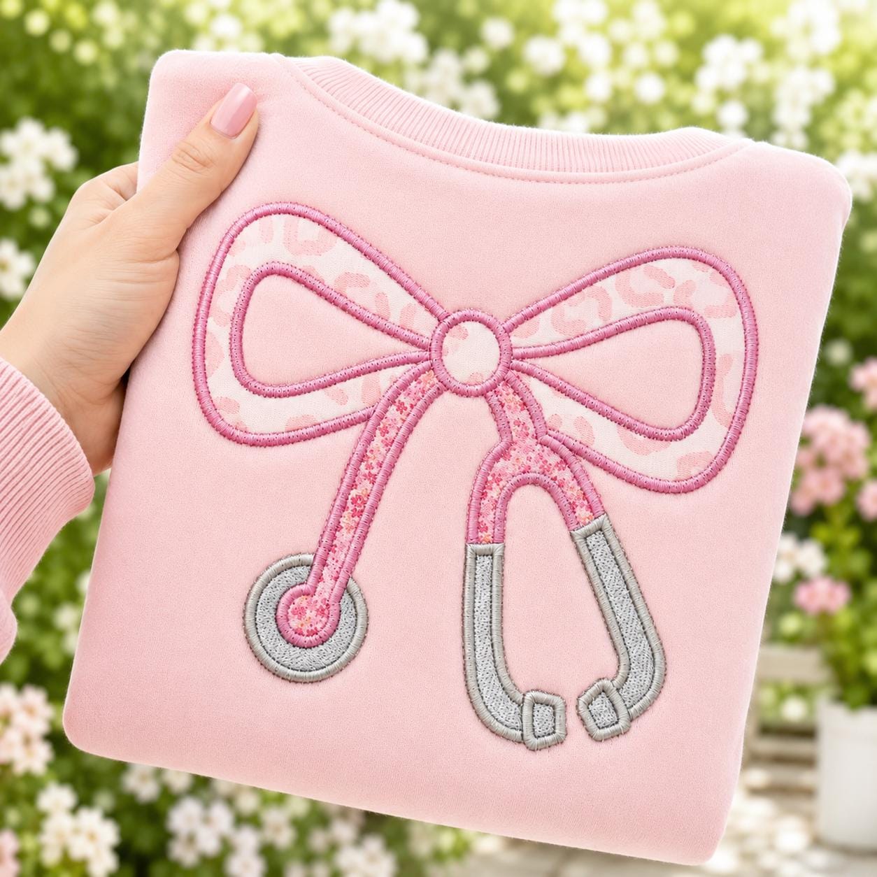 Medical Bow Applique Embroidery Design, Stethoscope Bow f… embroidery font sample